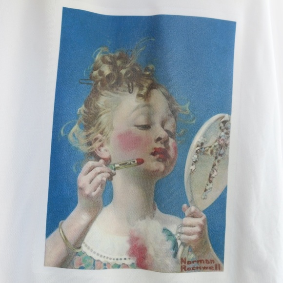 Handmade Norman Rockwell print/graphic on reworked H&M tank, size XL - Picture 5 of 6